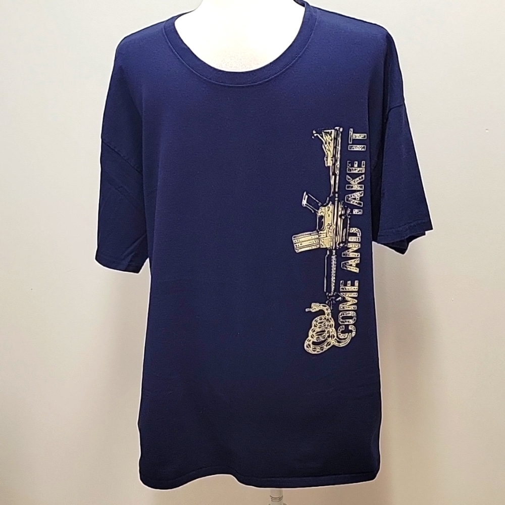 Hane's Comfort Soft Heavyweight 100% Cotton Graffic Gun T-Shirt Size XL